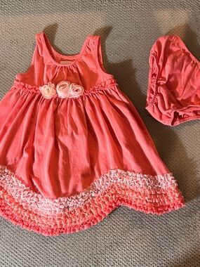 Lydia Jane Toddler Dress w/Bloomers Coral Size 18 Months